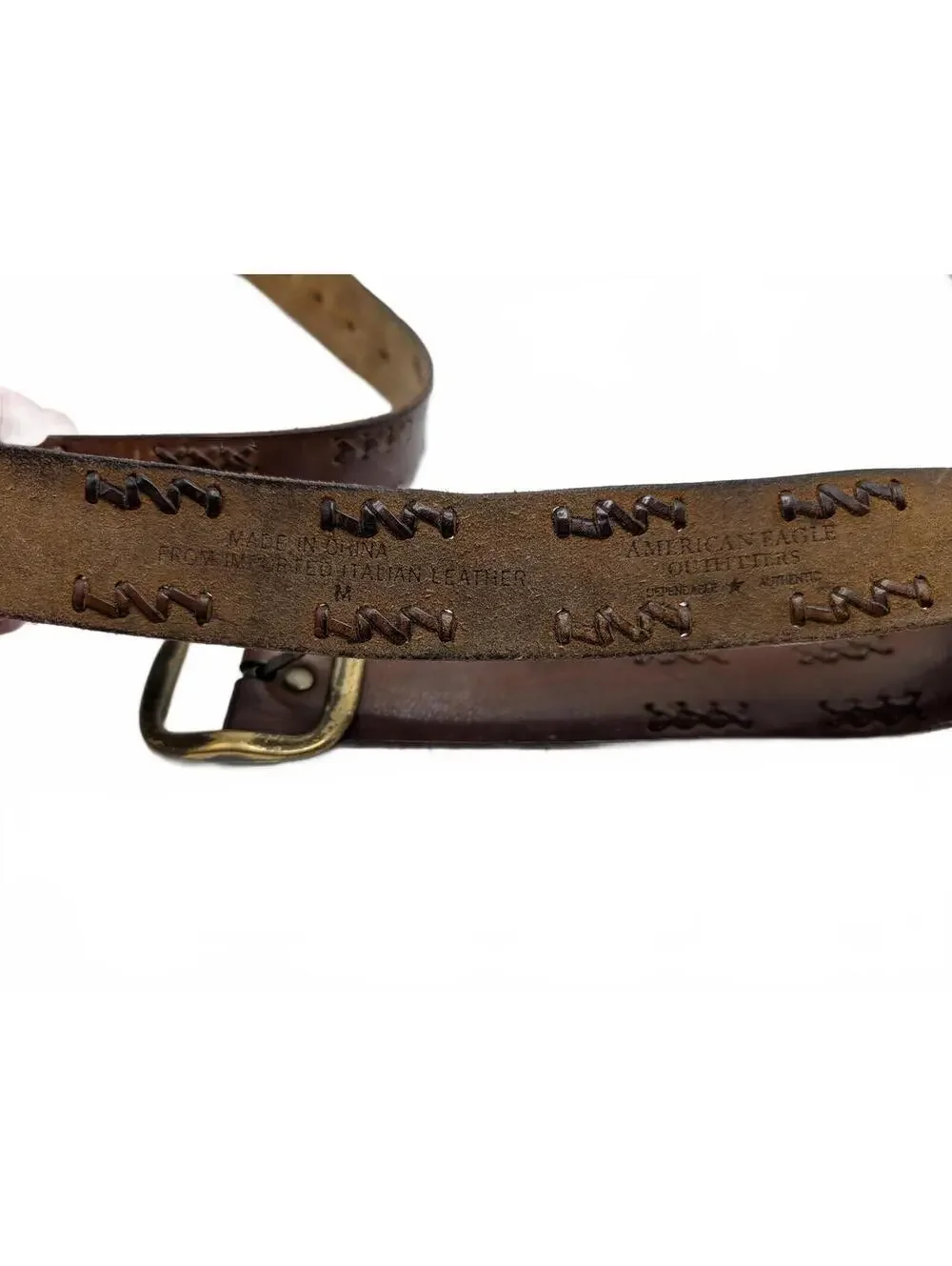 VTG American Eagle Outfitters Men's Brown Leather Belt‎ 38 Inches